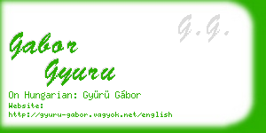 gabor gyuru business card